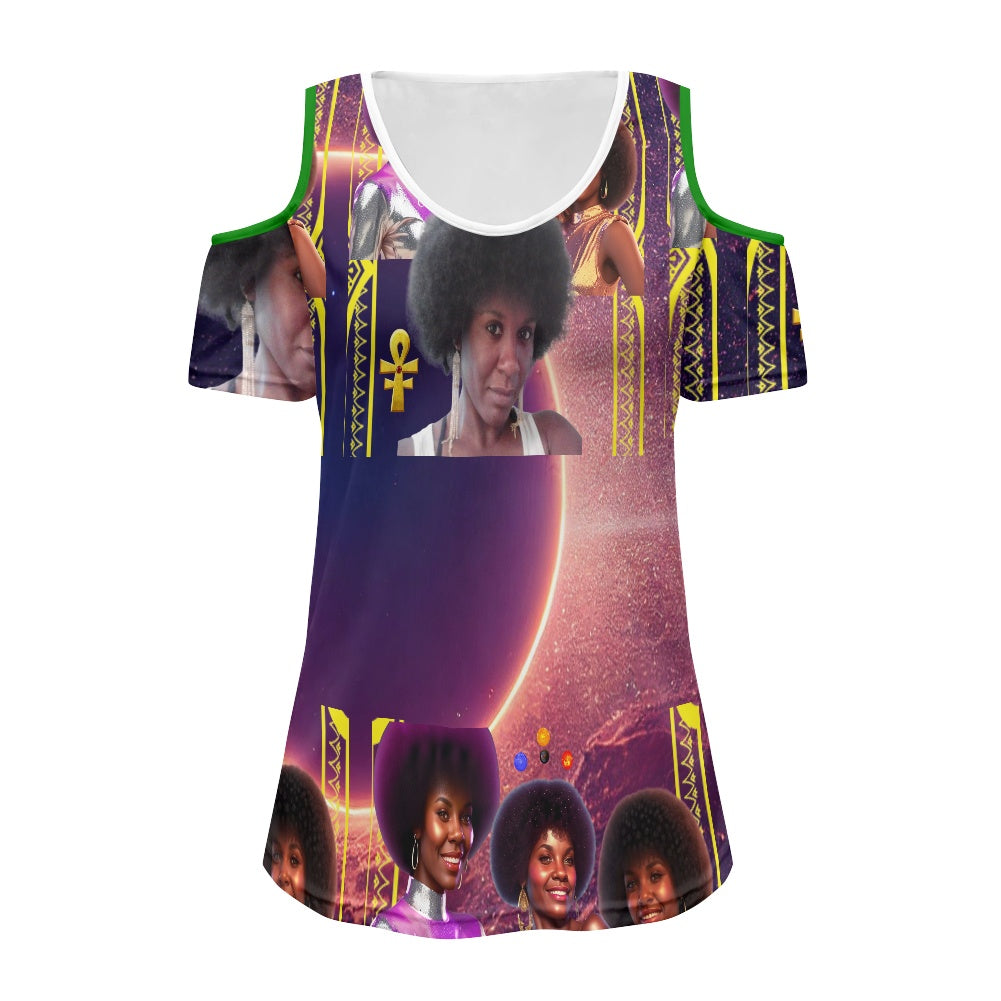 Custom All-Over Print off the shoulder short sleeved T-shirt