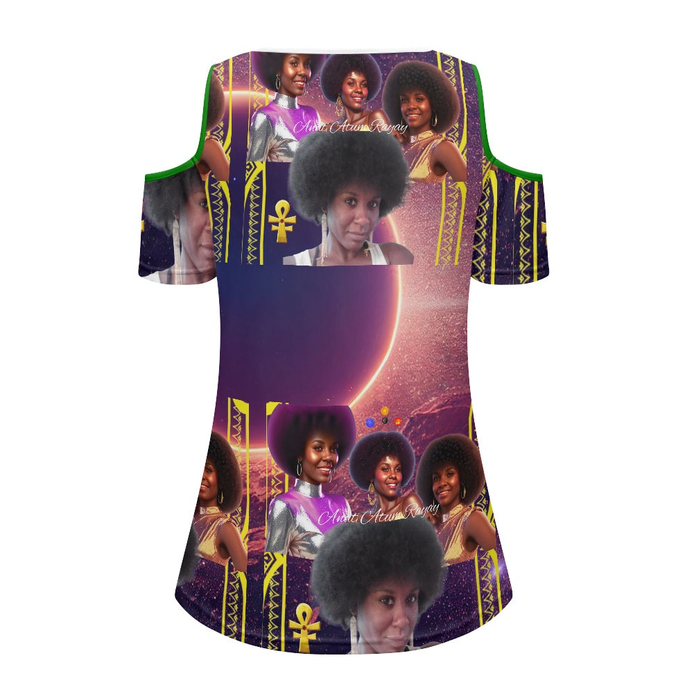 Custom All-Over Print off the shoulder short sleeved T-shirt